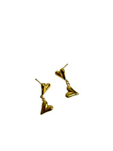 Double Heart Drop Earrings